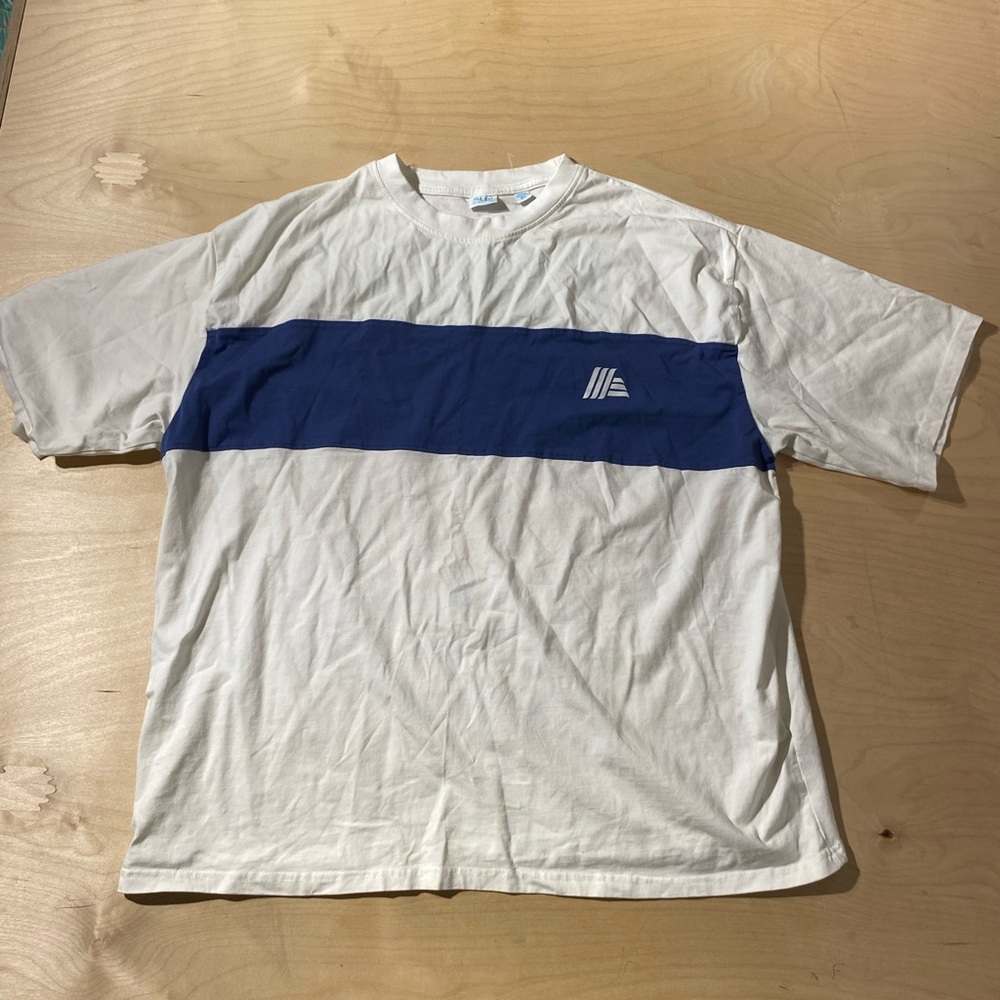 Aldi Gear Men's White and Blue T-Shirt XL (NJ)